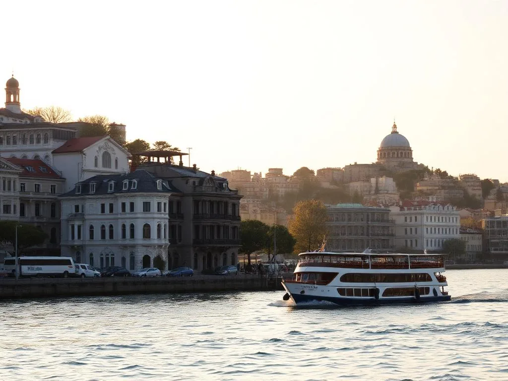The old city skyline of Istanbul seen across the water